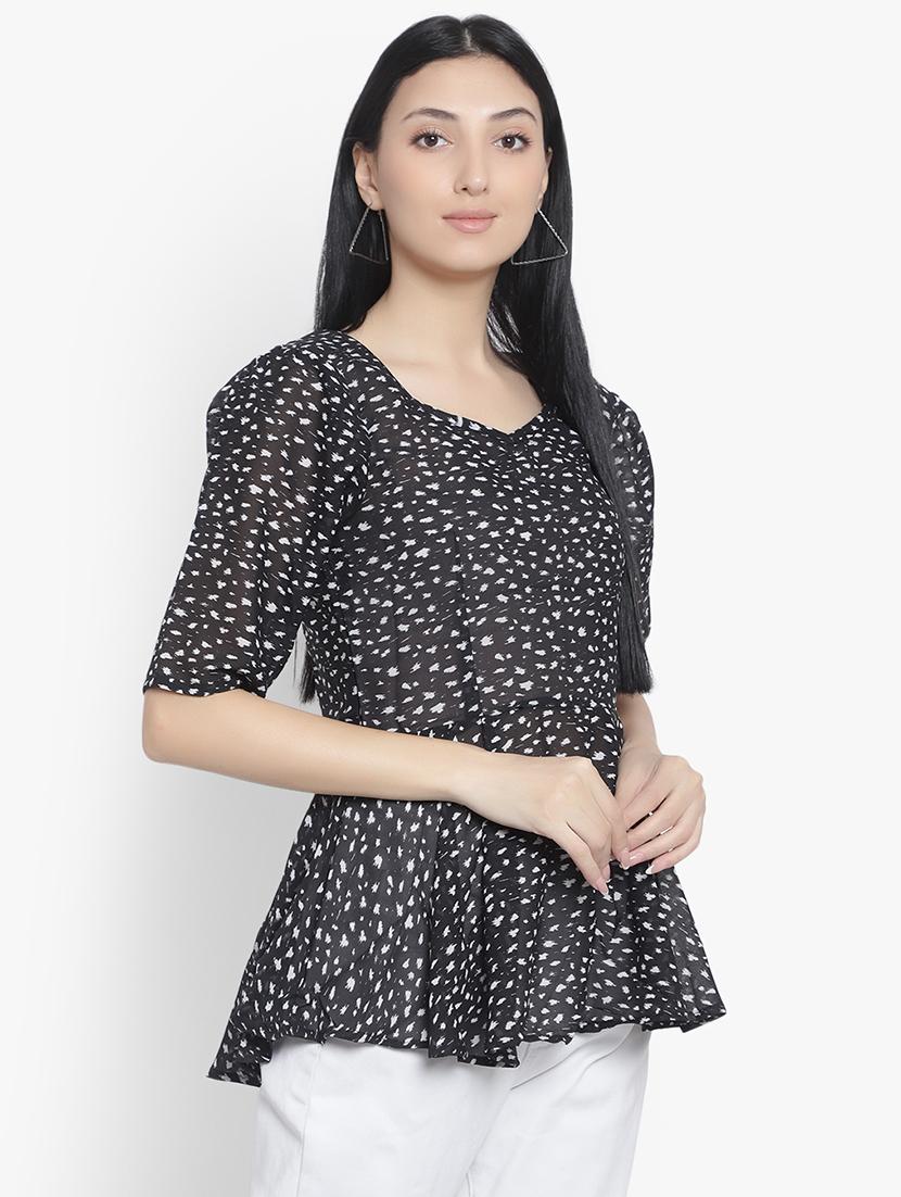 black georgette regular top - 20551197 - Standard Image - 1