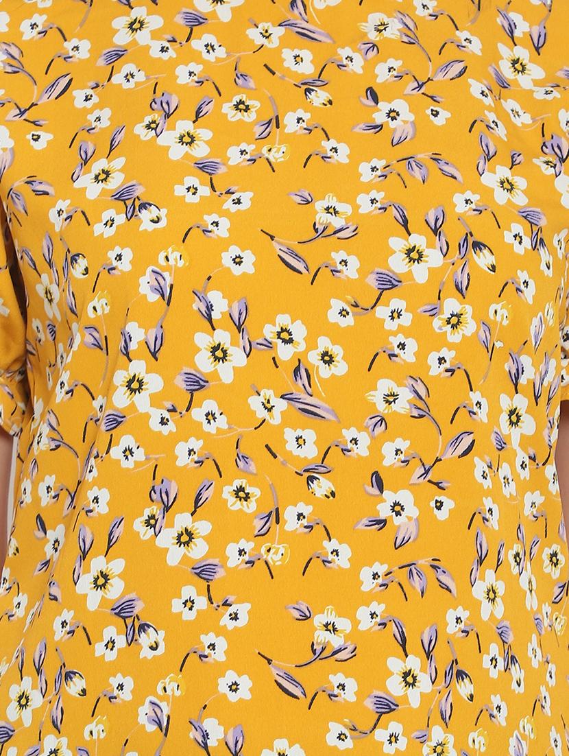 yellow rayon regular top - 20551233 - Standard Image - 4