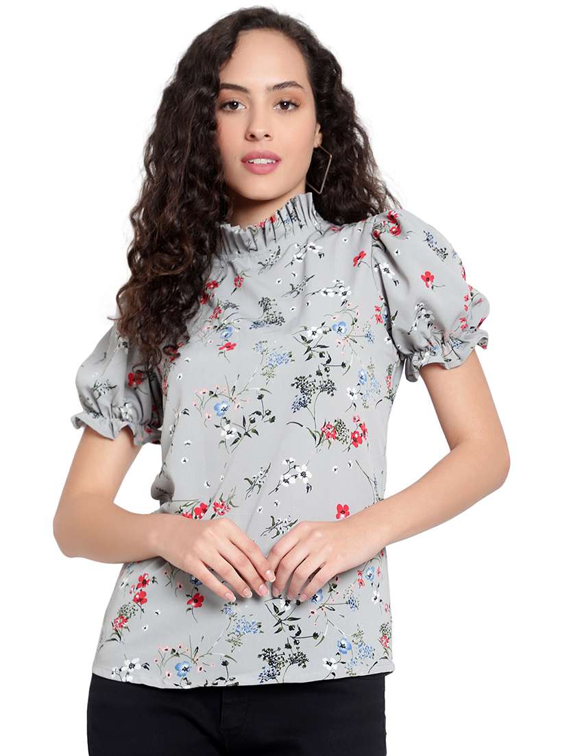 grey crepe regular top