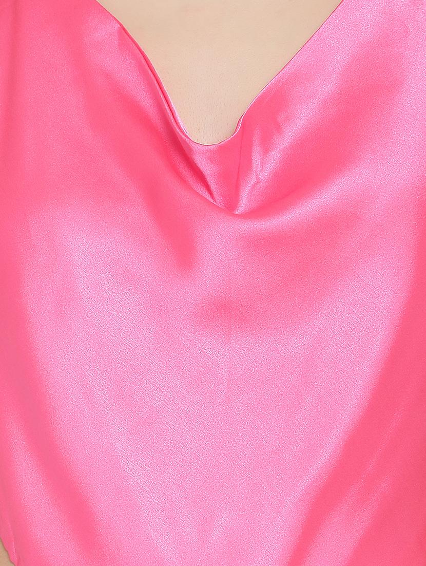 pink satin crop top - 20551276 - Standard Image - 4