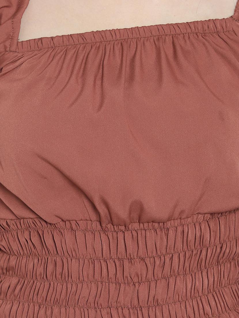 brown crepe crop top - 20551298 - Standard Image - 4