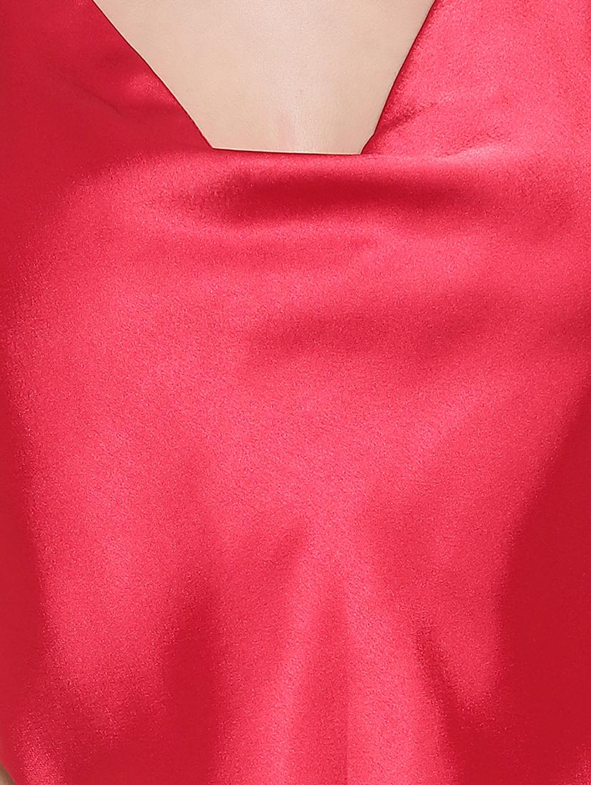 red satin crop top - 20551312 - Standard Image - 4