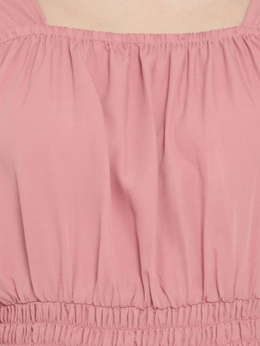 pink crepe crop top - 20551316 - Standard Image - 4
