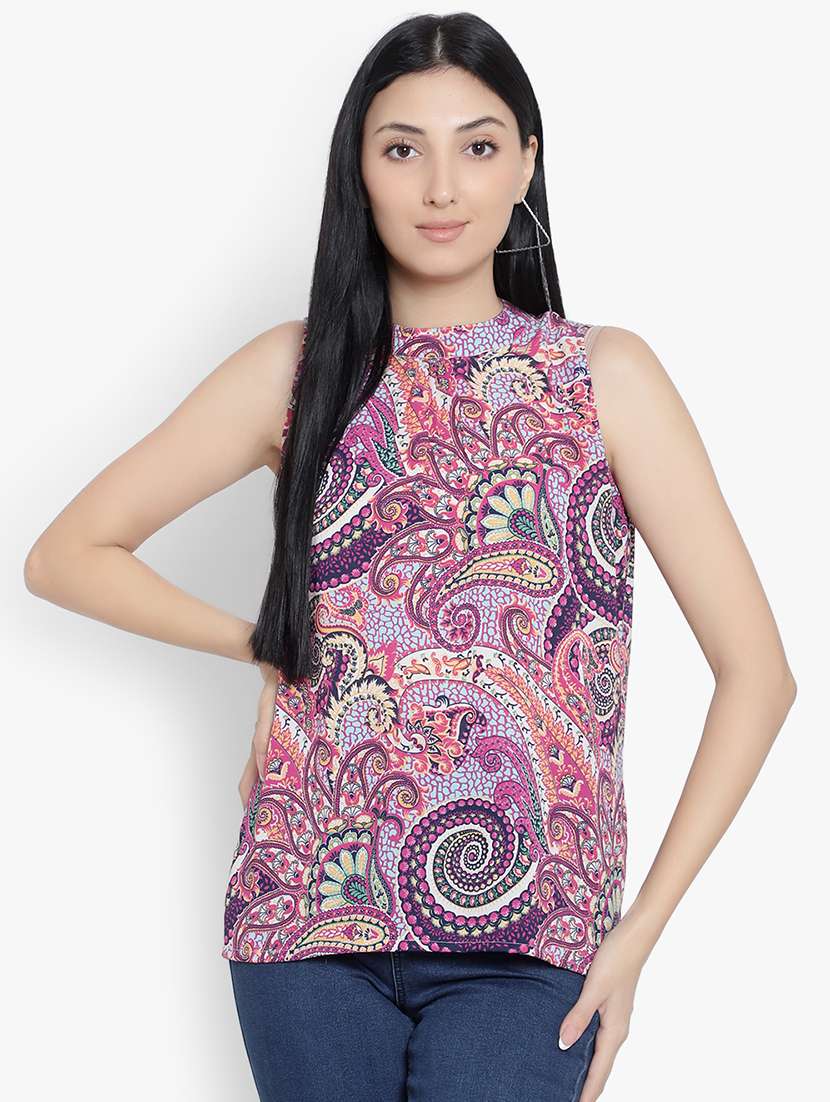 multi colored rayon regular top