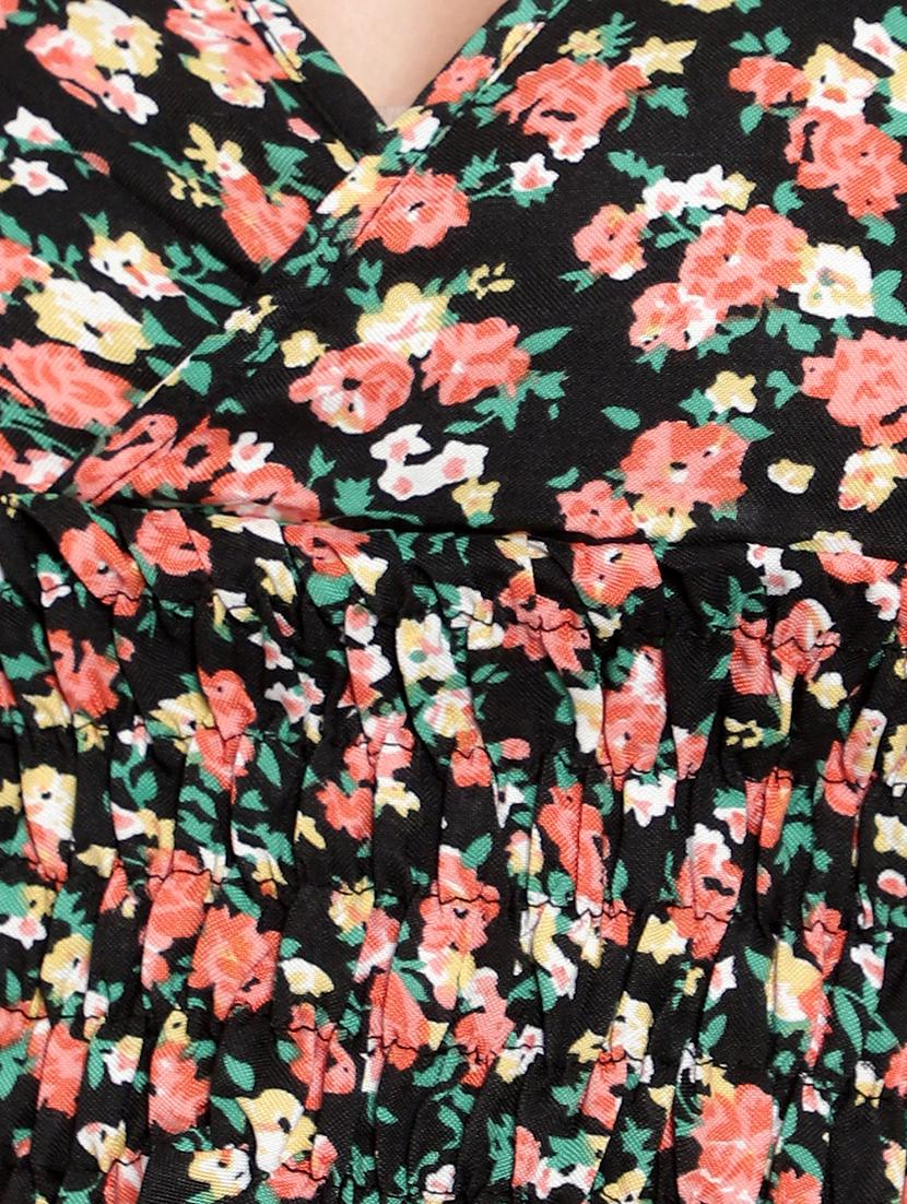 multi colored crepe crop top - 20551406 - Standard Image - 4