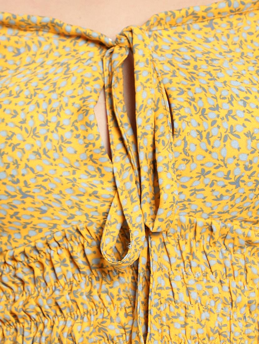 yellow crepe crop top - 20551413 - Standard Image - 4