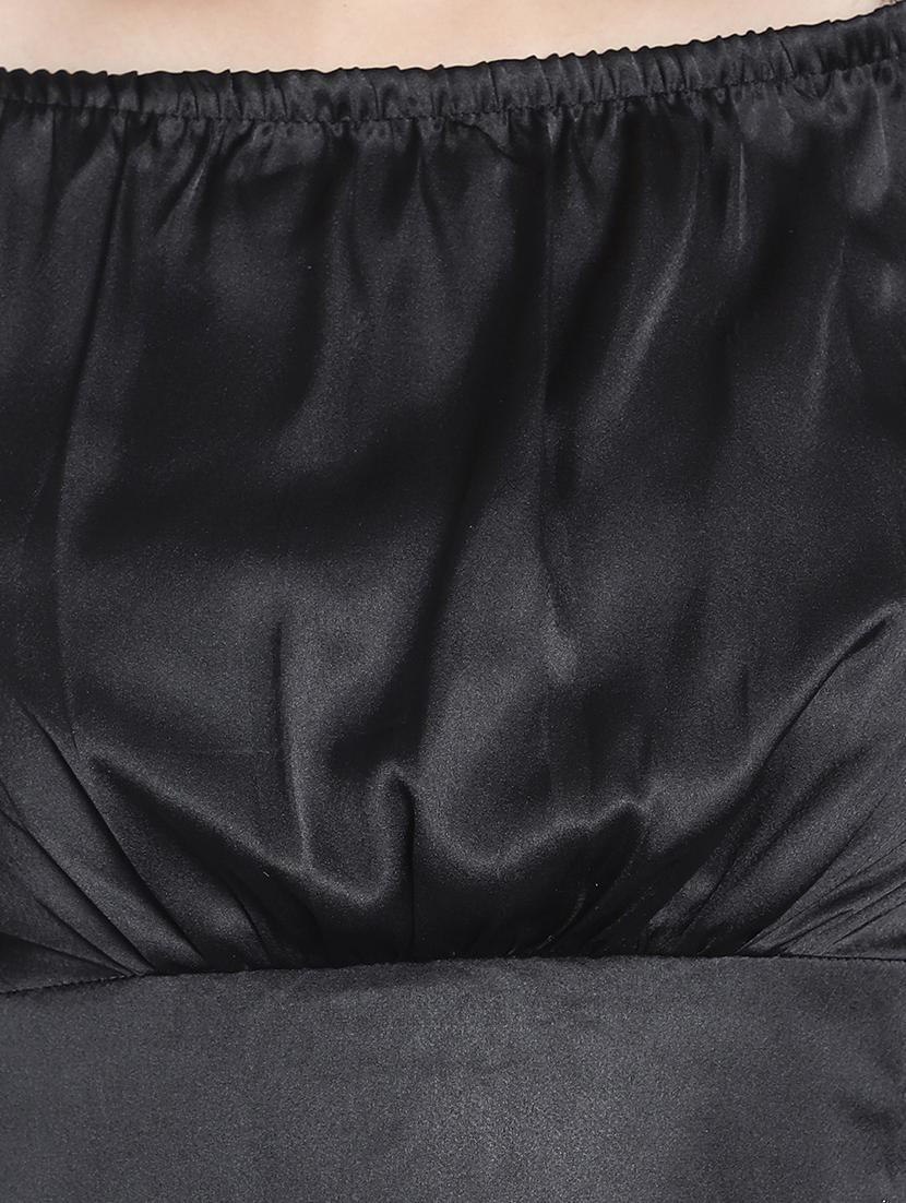 black satin crop top - 20551467 - Standard Image - 4