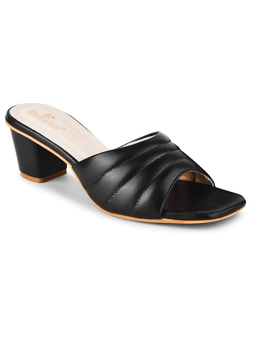 women black quilted slip on sandal - 20551529 -  Standard Image - 1