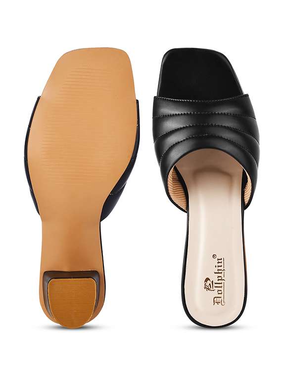women black quilted slip on sandal - 20551529 - Standard Image - 4