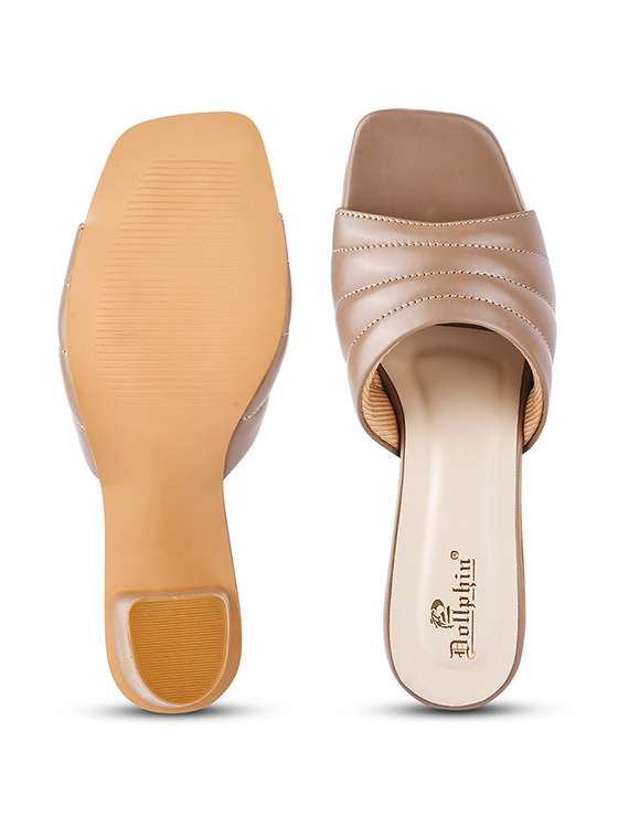 women beige quilted slip on sandal - 20551530 -  Standard Image - 4