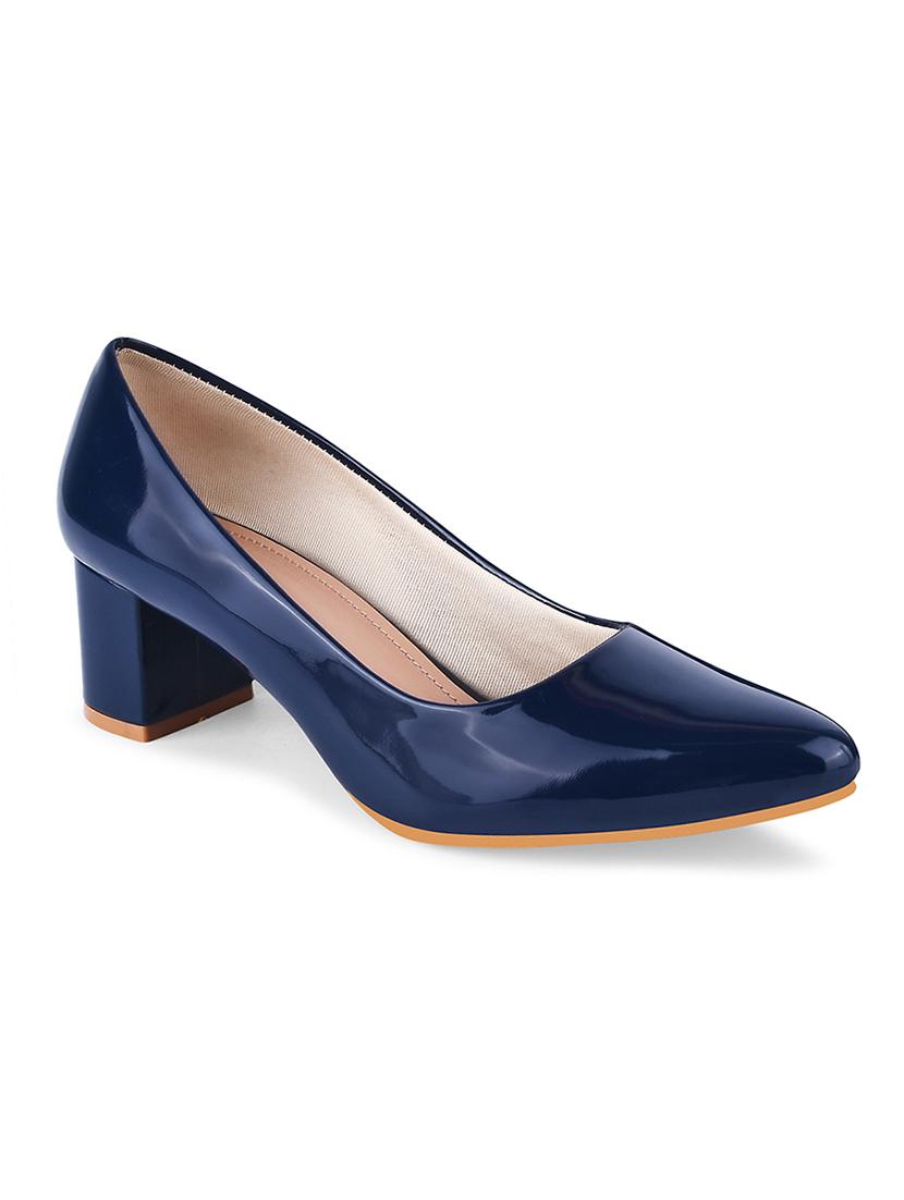 women navy blue slip on pumps - 20551535 - Standard Image - 1