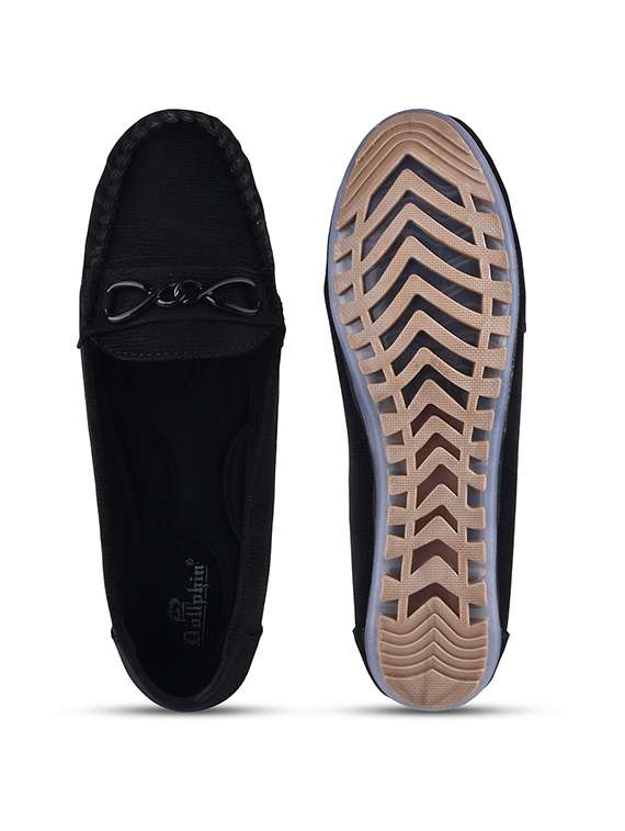 women black slip on loafers - 20551547 - Standard Image - 4