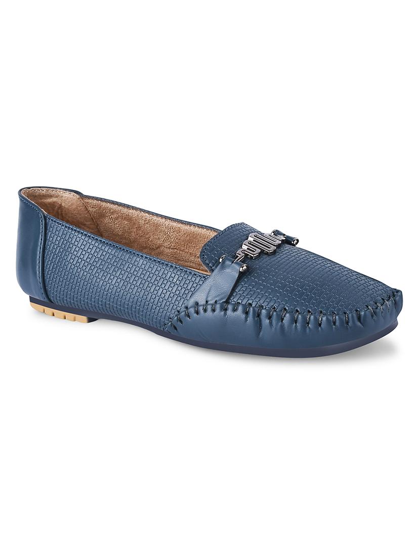 women navy blue slip on moccasin - 20551551 - Standard Image - 1
