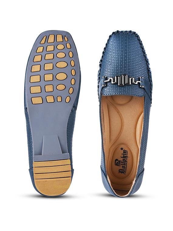 women navy blue slip on moccasin - 20551551 - Standard Image - 4