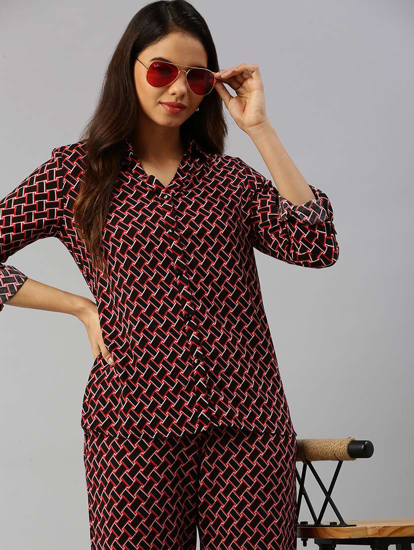 women black rayon regular shirt