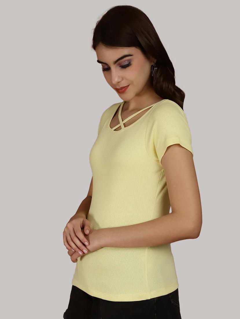 yellow solid regular top - 20551893 - Standard Image - 1