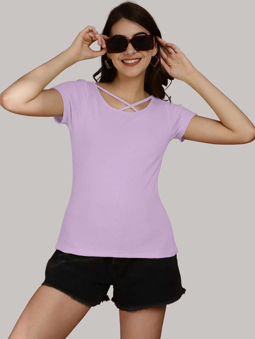 lavender solid regular top - 20551897 - Standard Image - 1