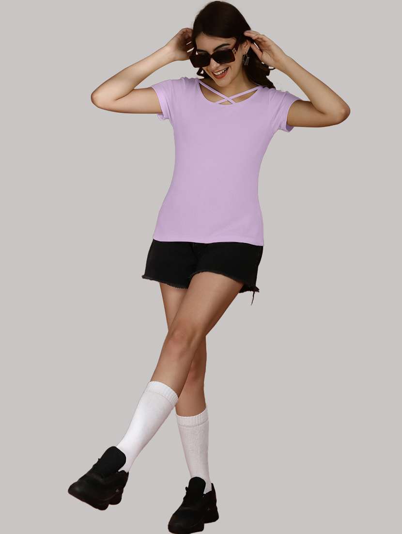 lavender solid regular top - 20551897 - Standard Image - 4
