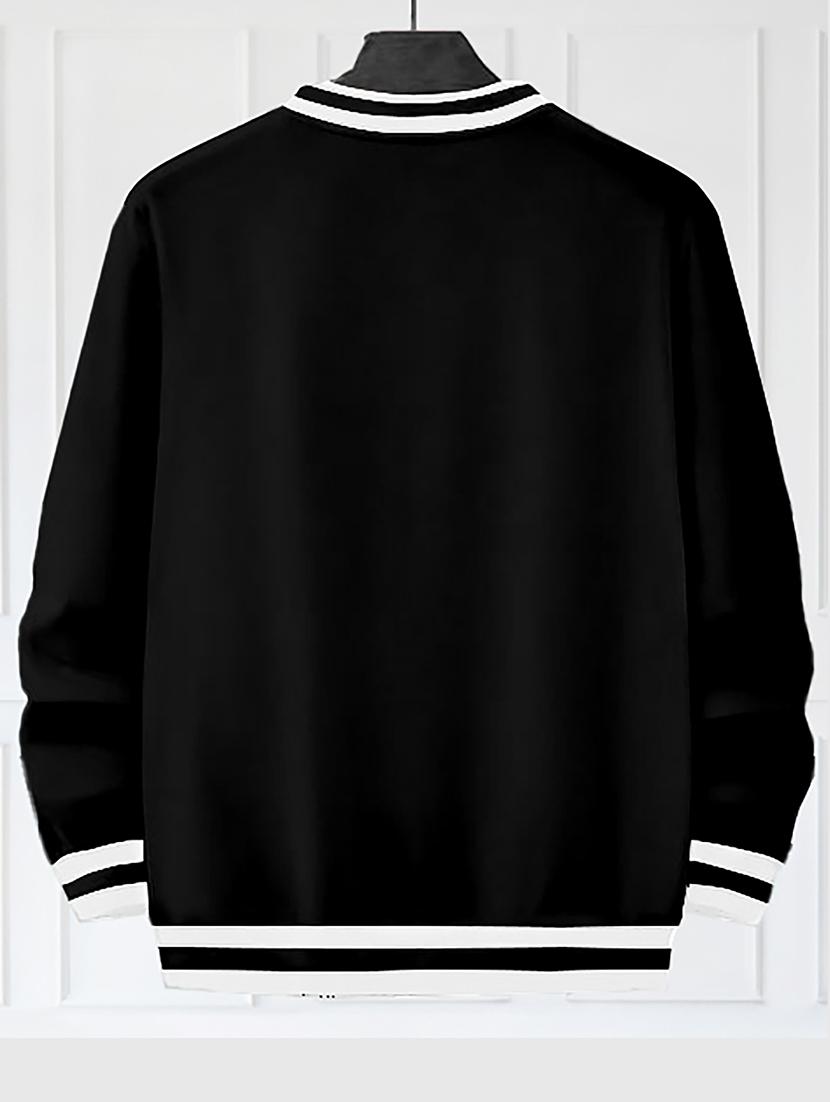 men black cotton v-neck sweatshirt - 20554769 - Standard Image - 1