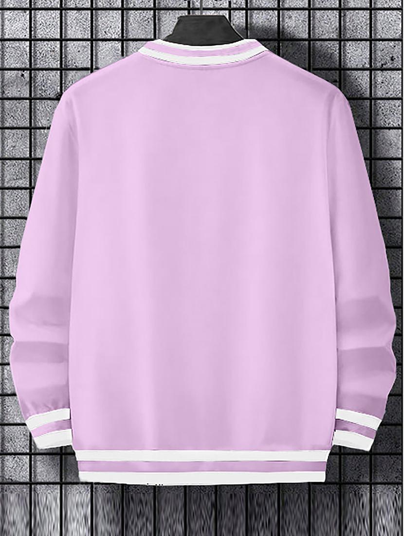 men lavender cotton v-neck sweatshirt - 20554771 - Standard Image - 1