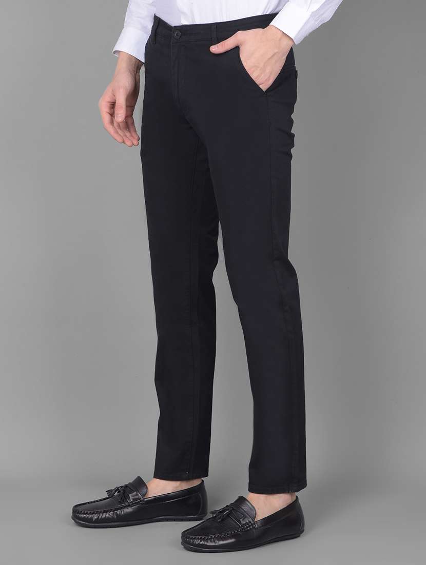 men black cotton chino trousers - 20554857 -  Standard Image - 1
