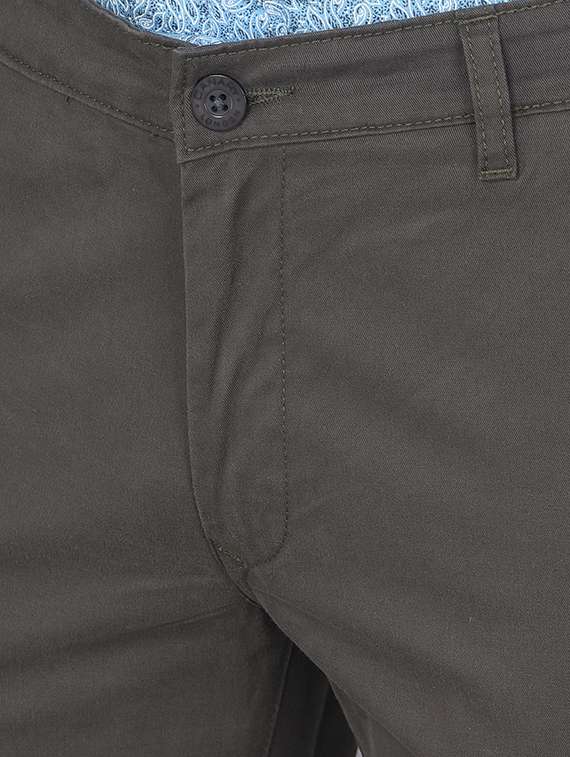 men dark olive cotton chino trousers - 20554861 - Standard Image - 4