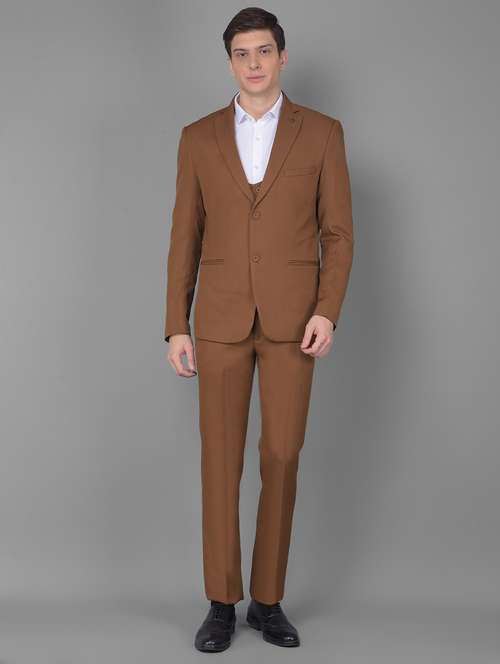 men solid 3-piece formal suit - 20554888 - Standard Image - 0
