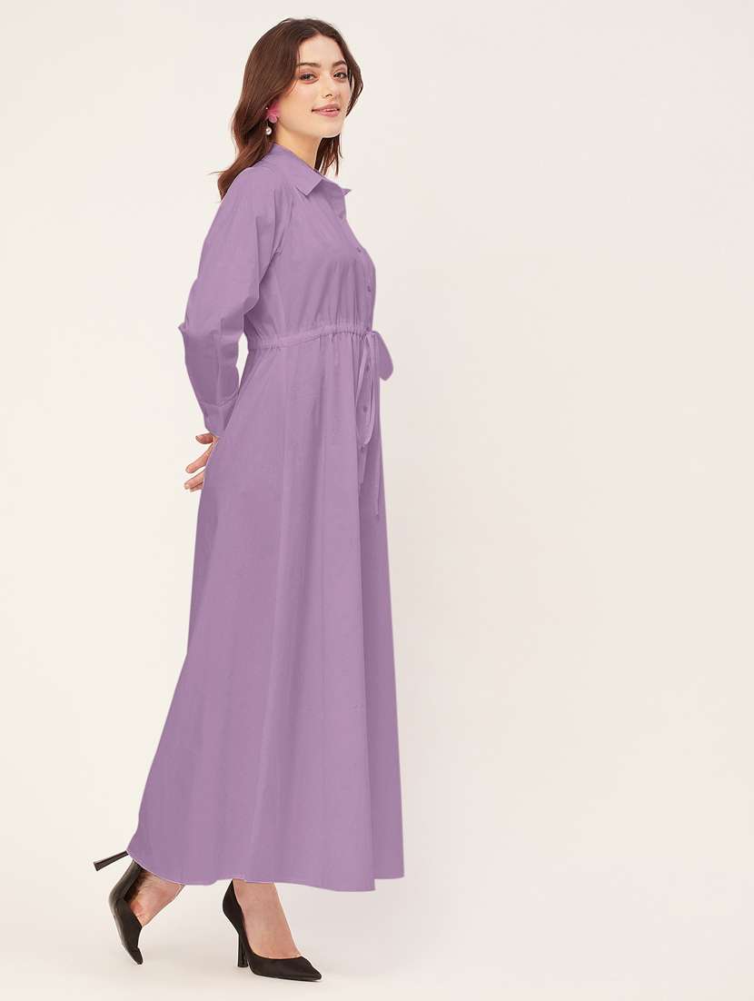 women solid button downed shirt  dress - 20555349 -  Standard Image - 1