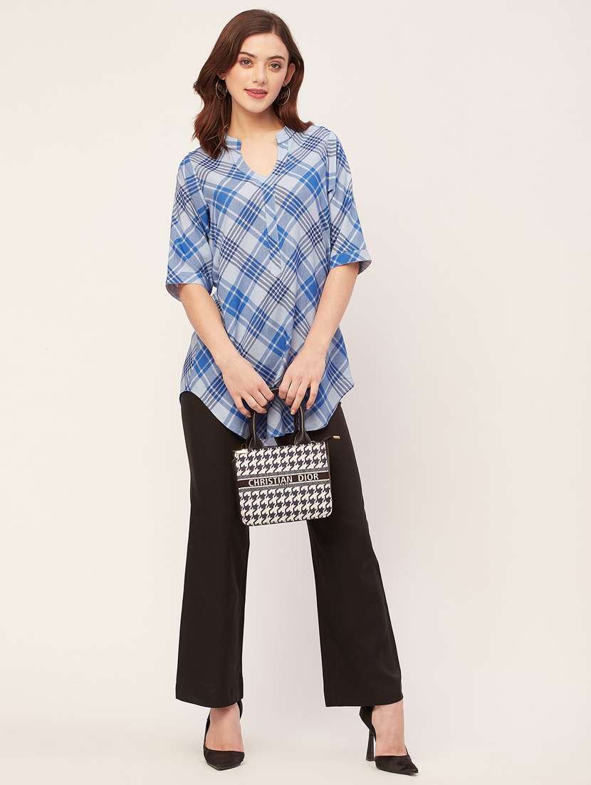 women checkered regular top - 20555366 -  Standard Image - 4