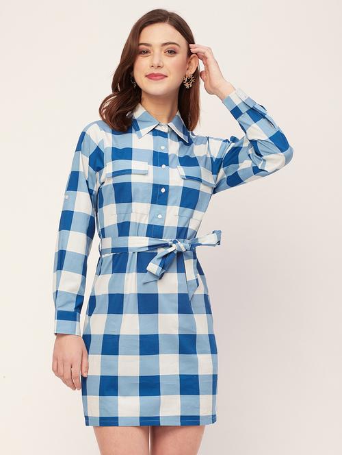 women checked sheath mini dress - 20555375 -  Standard Image - 0