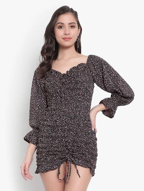 multi colored crepe bodycon dress - 20555387 -  Standard Image - 0