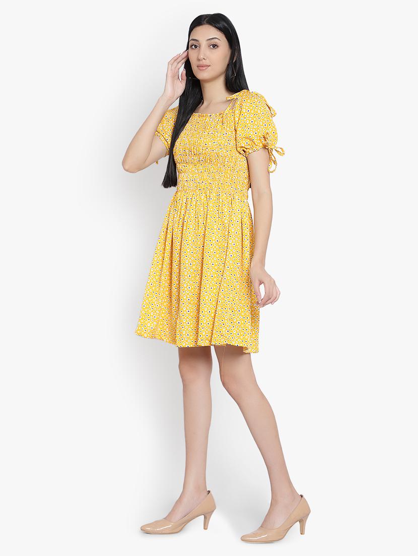 women floral print square neck dress - 20555389 - Standard Image - 1