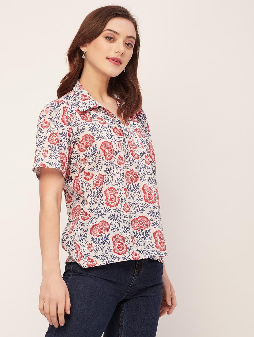 women ethnic motifs pintuck detailed top - 20555431 - Standard Image - 1