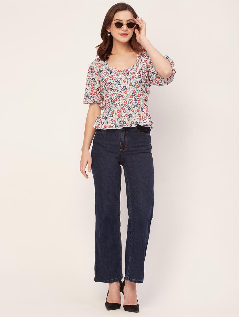 women floral printed peplum top - 20560615 - Standard Image - 4