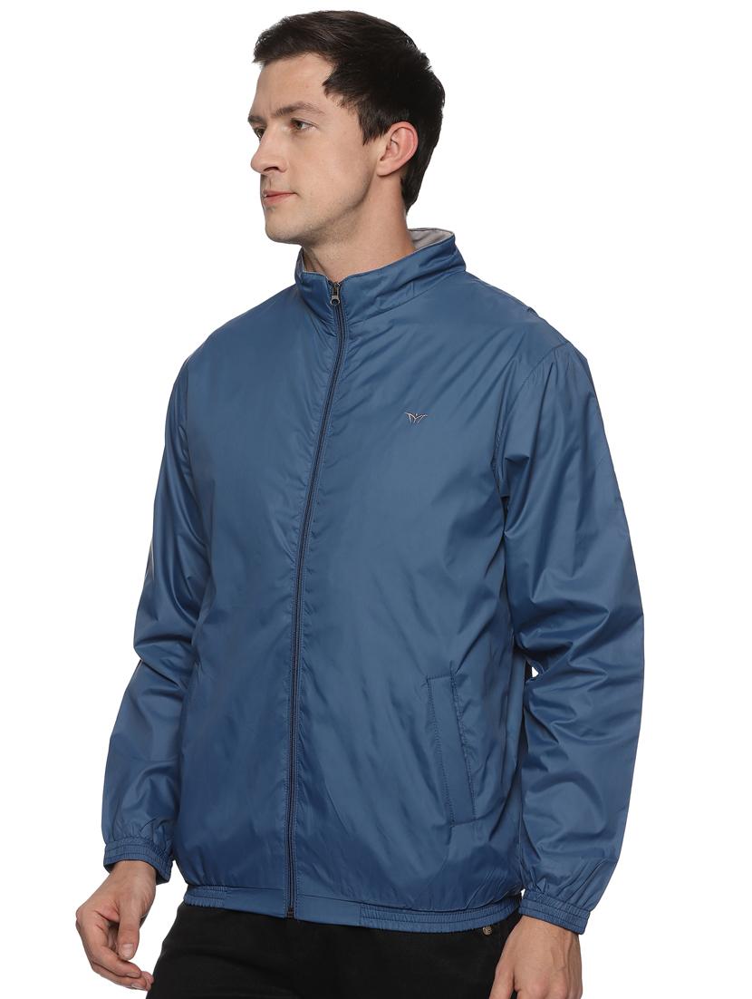 blue lycra blend casual jacket - 20560664 - Standard Image - 1
