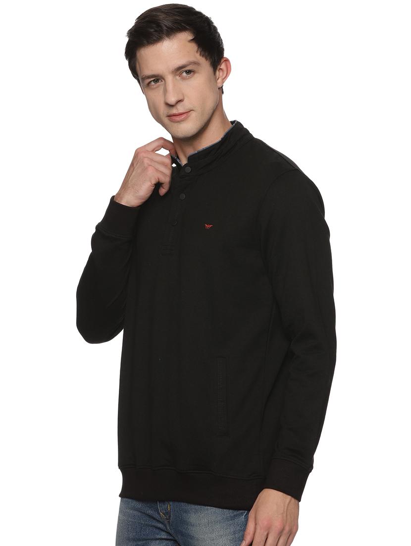 men solid button detailed sweatshirt - 20560673 - Standard Image - 1