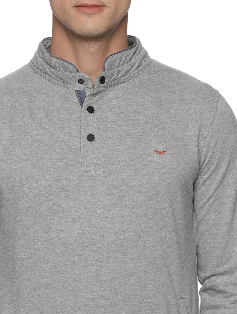 men solid button detailed sweatshirt - 20560674 - Standard Image - 4