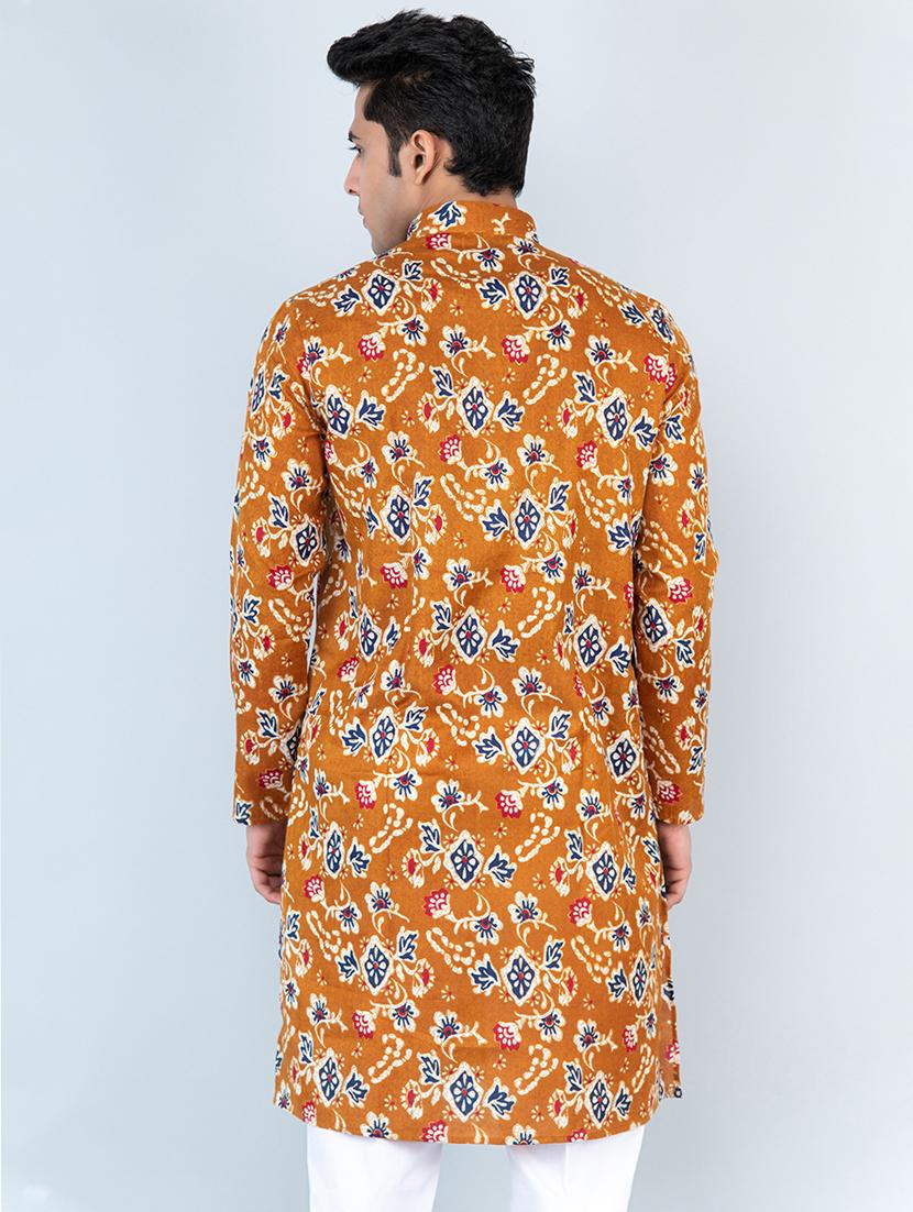 men multi colored printed long kurta - 20561929 - Standard Image - 1