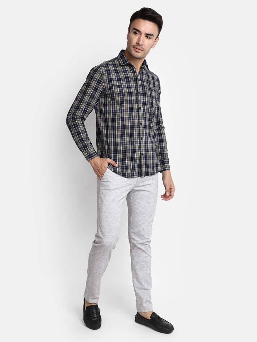 men checkered collared casual shirt - 20562379 - Standard Image - 4