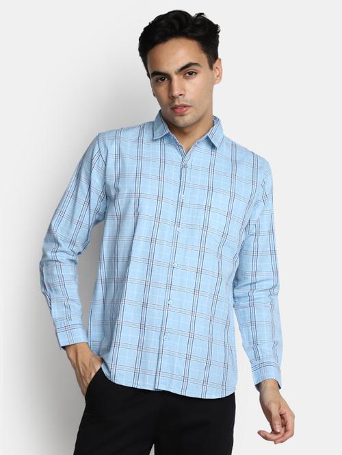 men checkered collared casual shirt - 20562396 -  Standard Image - 0