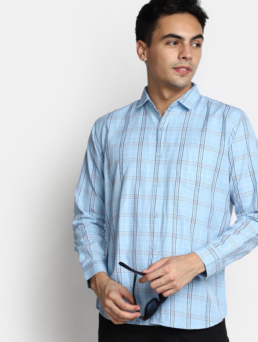 men checkered collared casual shirt - 20562396 - Standard Image - 1