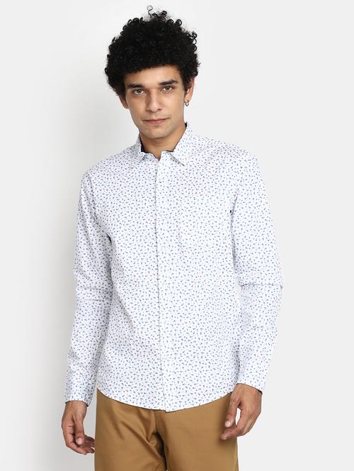 white printed casual shirt - 20562407 - Standard Image - 0