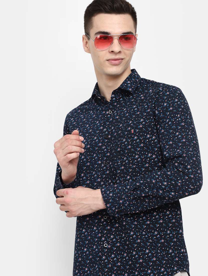 men collared floral print casual shirt - 20562426 -  Standard Image - 1