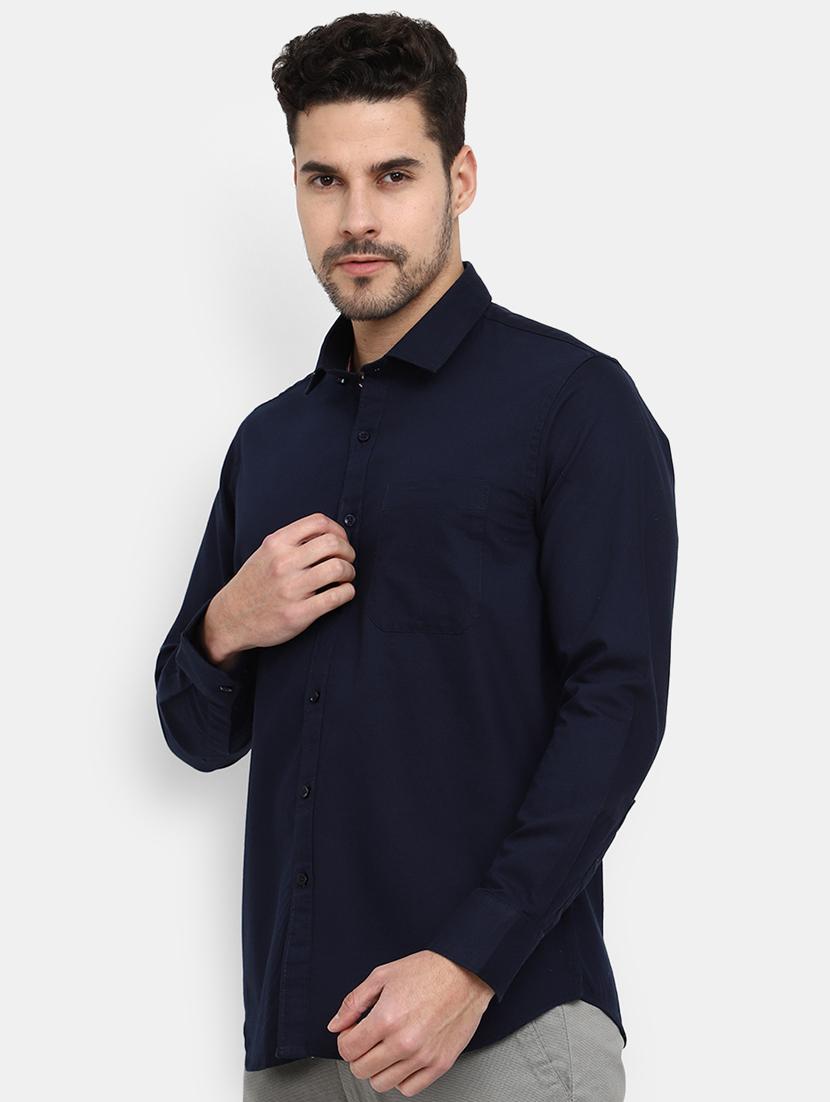 men collared solid casual shirt - 20562432 - Standard Image - 1