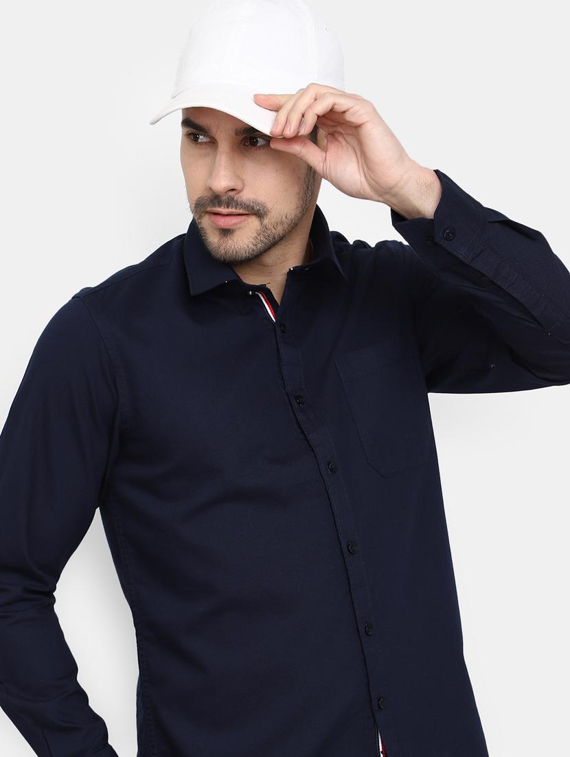 men collared solid casual shirt - 20562432 - Standard Image - 4