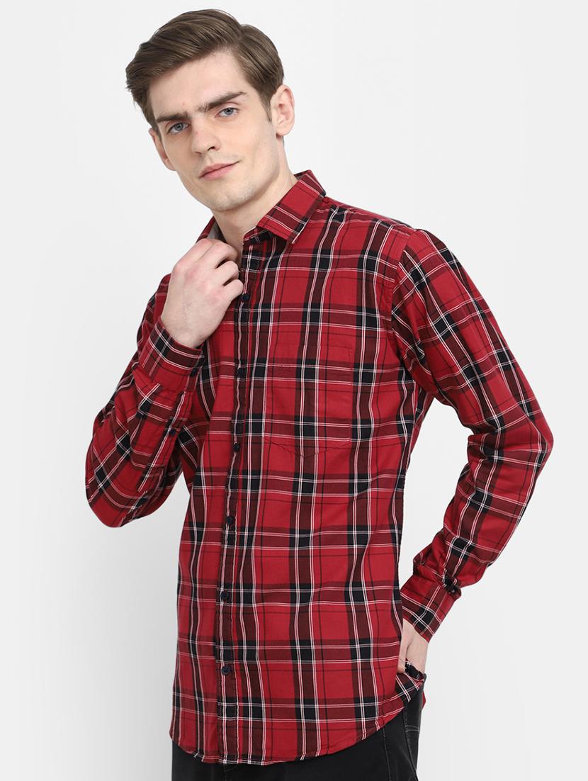 men checkered collared casual shirt - 20562436 -  Standard Image - 1