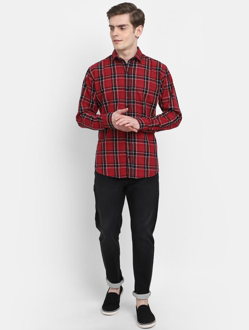 men checkered collared casual shirt - 20562436 - Standard Image - 4