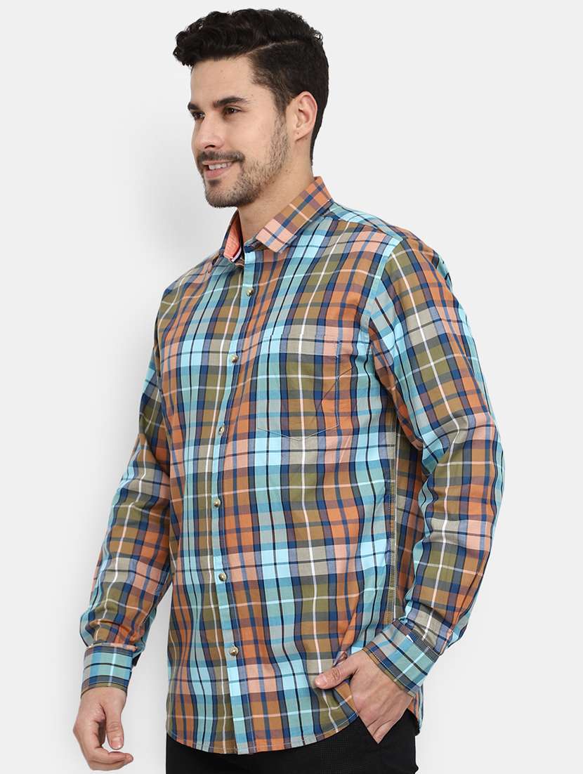 men collared checkered casual shirt - 20562438 -  Standard Image - 1