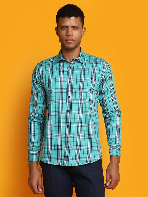 men collared checkered casual shirt - 20562441 - Standard Image - 0