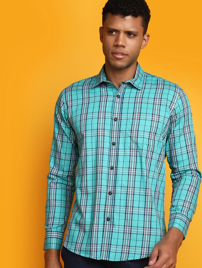 men collared checkered casual shirt - 20562441 - Standard Image - 1
